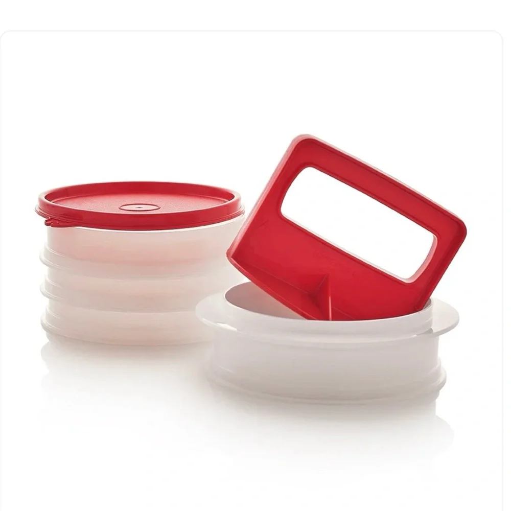 NEW (NIP) Tupperware Hamburger Press and Keepers Set (LAST one)